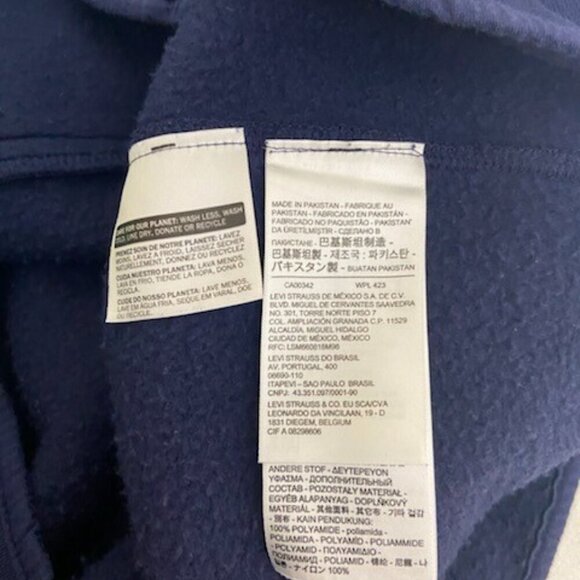 Levi's Hoodie Sweatshirt Men's L Relaxed Navy Blue & Green Pockets - Picture 6 of 6